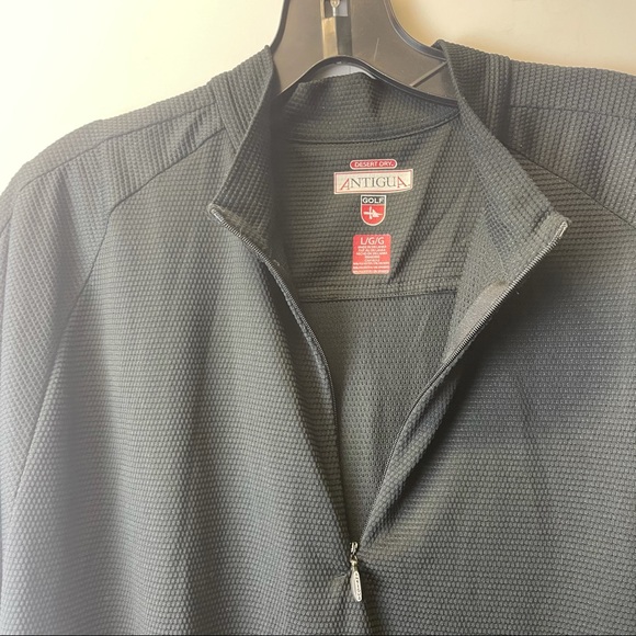 ANTIGUA Mens large black 3/4 zipper long sleeve - Picture 5 of 5